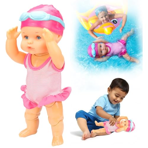 Image of Kidology Electric Waterproof Swimming Doll | Backstroke Water Baby Toy for Pool & Bathtub | Cute Automatic Swimmer Doll | Battery Operated Floating Baby Toy for Kids & Toddlers