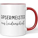 JUNIWORDS Tasse, Gipsermeister aus Leidenschaft, Rot (6642631)