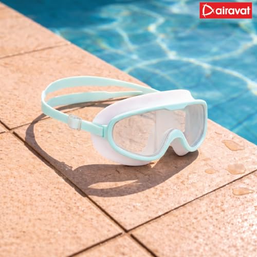 Image of AIRAVAT Shore swimming goggles, polycarbonate goggles, No Leaking Anti-Fog Pool Goggles for Adult Men Women Youth, UV Protection, 180 Clear Vision, Free size (Green)