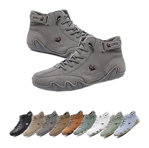 [DMGYCK] Italian Handmade Leather High Boots Waterproof Mens Non-Slip Breathable Outdoor All Season High Top Chukka Boots Fashio