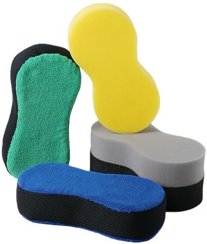 K-STH (5 Pack) Microfibre Car Cleaning Sponges & High-Density Car Sponges For Washing Hygiene Colour-Coded Non-Scratch Multi-Use Big Sponge | Car Sponge For Inside Wheels Windscreens & Bodywork