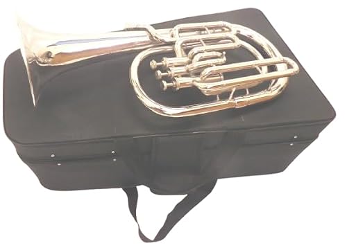 Brass-India Silver Finish Hand Made Brass Alto Horn, Baritone Bb Pitch, Silver Plated, with Hard Case