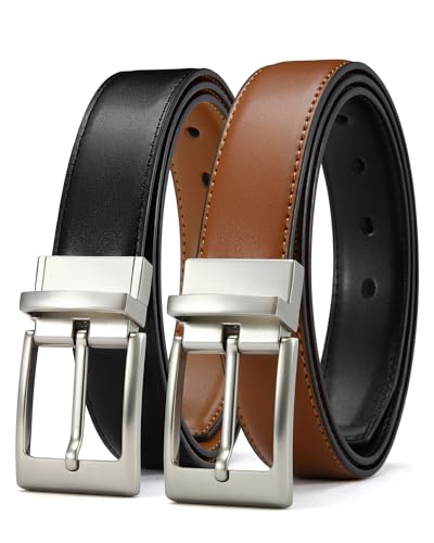 Chaoren Mens Belts Leather - 1.25 Inch Reversible Belts For Men For Dress Pants cover