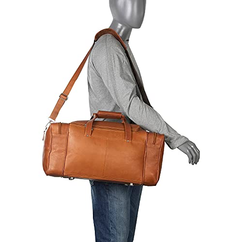 Piel Leather Small Duffel Bag, Saddle, One Size