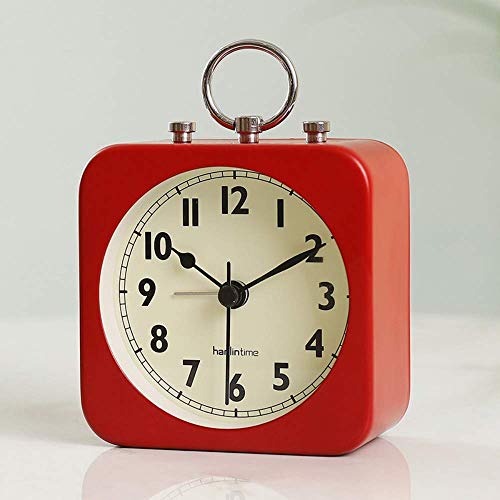 Wecker für Kinder zu No Noise Wecker Mini kreative Analog Quarz mit Nachtlicht (rot) Lernen