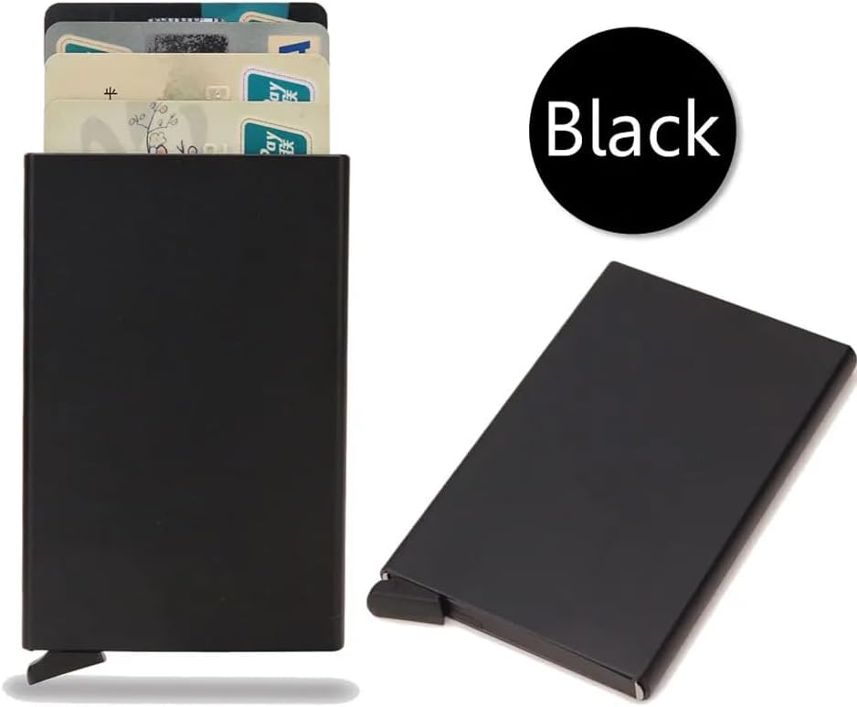 2 Pack Credit Card Holder Pop Up Wallet Full Metal Slim RFID Blocking Sleeves Envelopes Protective Case Organizer For ID Business Bank Debit Cards Men and Women Minimalist
