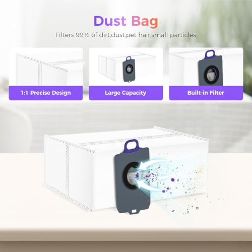 Image of 16 Pcs Accessories kit for NARWAL FLOW Robot Vacuum, 1 Zero-Tangling Floating Brush, 4 Dust Bag, 2 Dust Bin Filter, 2 Track Mop, 4 Anti-tang ling Side Brush, 2 Sponge Filter, 1 Clean Tool