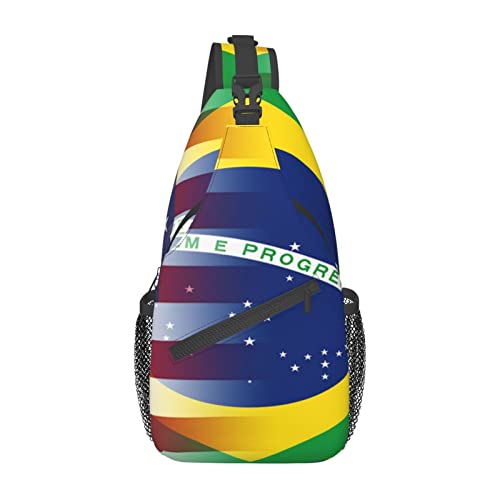 Mochila cruzada unisex negra estilo banderas miniatura 2