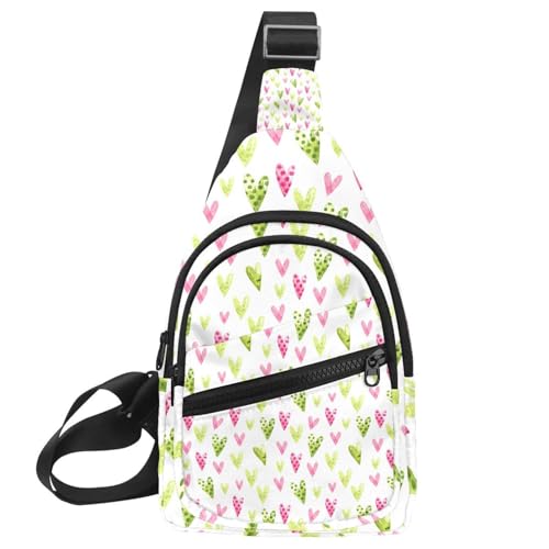 Mochila cruzada ligera de corazones para caminar y comprar cómodamente
