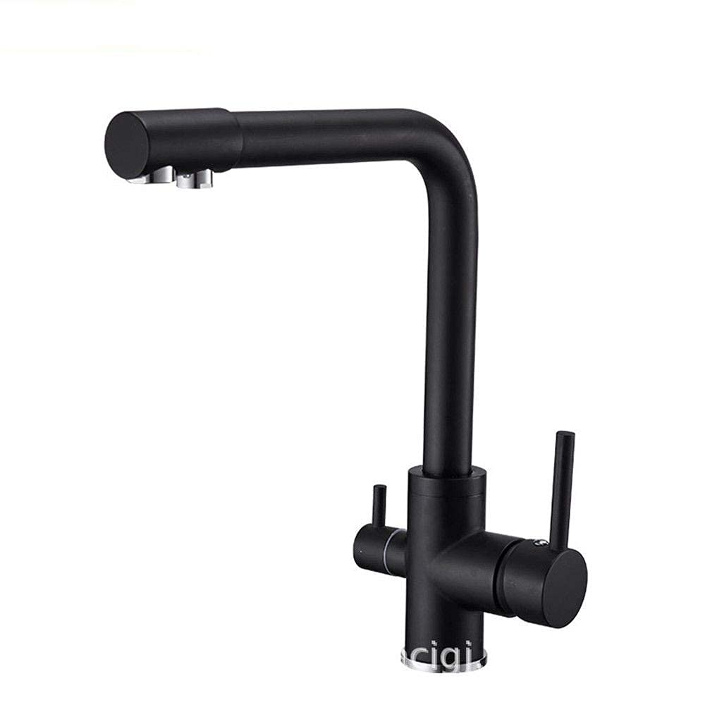 Filtre robinet de filet pour cuisine en cuivre noir, élimine le calcaire à l'évier