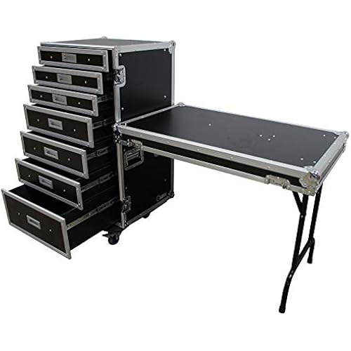 Rolling 7 Drawer Work Case with Table Production Show - Harmony Cases
