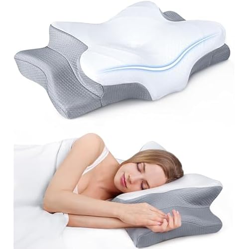 Ultra Pain Relief Cooling Pillow for Neck Support, Adjustable Cervical Pillow Cozy Sleeping, Odorless Ergonomic Contour Memory Foam Pillows, Orthopedic Bed Pillow for Side Back Stomach Sleeper
