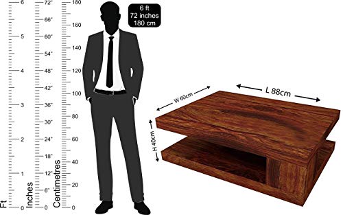 Image of Mamta Decoration Sheesham Wood Rectangle Shape Coffee Table for Living Room | Center Table | Brown