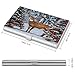 VstaDank Cow Deer Trees Christmas Business Card Holder Fashion Aluminum Alloy Flip Cover Credit Card Holder High End Professional Name Cards Case Exquisite Pocket Metal Cards Holder for Work
