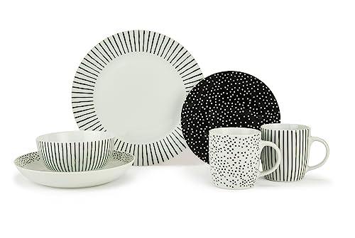 Waterside -20pc Betsy Black & White Dinner Set