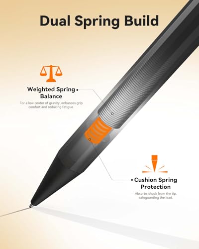 Four Candies Metal Mechanical Pencils 0.7mm, with #2 Pencil Leads 0.7, Eraser Set and Eraser Refills, 19-Count Pack with Case, Back to School Supplies for Writing, Drawing, Sketching image 3