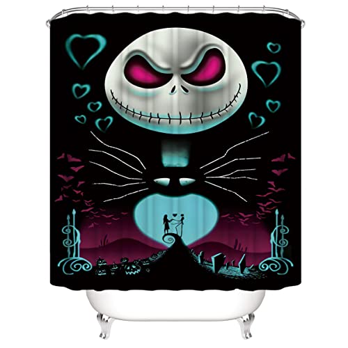 DDS-DUDES Christmas Shower Curtain Kids Bathroom Halloween Decor with 12 Curtain Hooks for Bathroom, Waterproof 71 x 71 inch (SC-13)