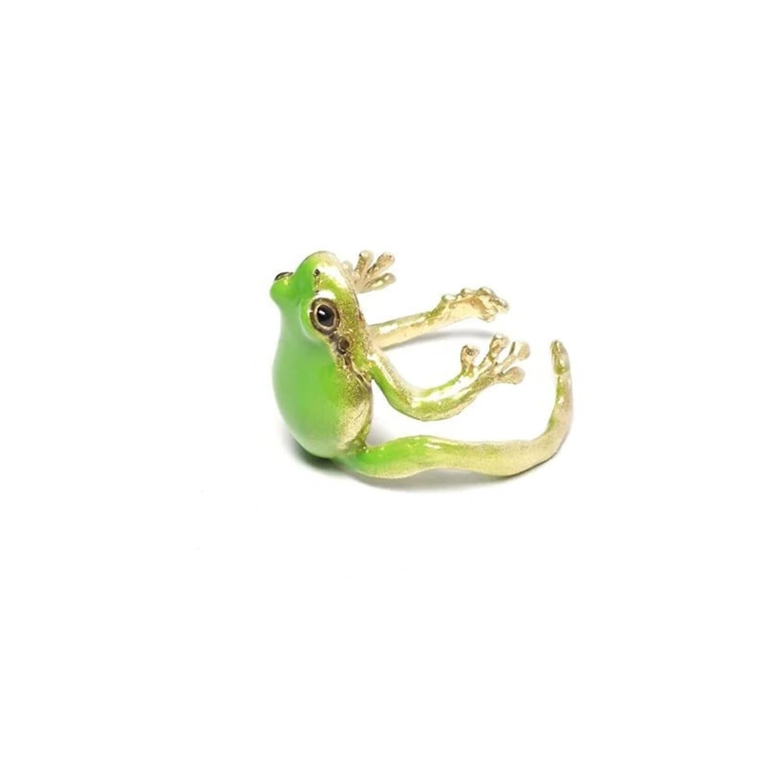 Vintage Punk Animal Jewelry Gift - Delicate Tree Frog Ring, Open Frog Shaped, Adjustable