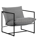 CAMBIA TUS MUEBLES CTM® Butaca Jaime 80x66x87 cm – Tapizada en Tela con Cojín de Espuma y Estructura Metálica, Estilo Moderno para Salón o Dormitorio