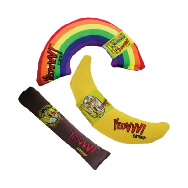 YEOWWW! Katzenminze-Spielzeug, Variety Pack Zigarre & Banane & Regenbogen, hergestellt in den USA – Bild 6