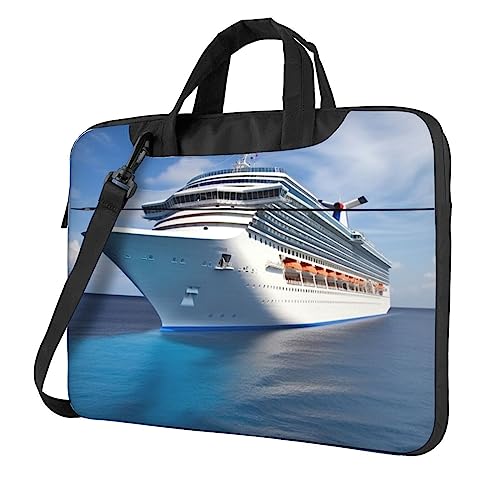 Sac à bandoulière pour ordinateur portable imprimé bateau toile résistante
