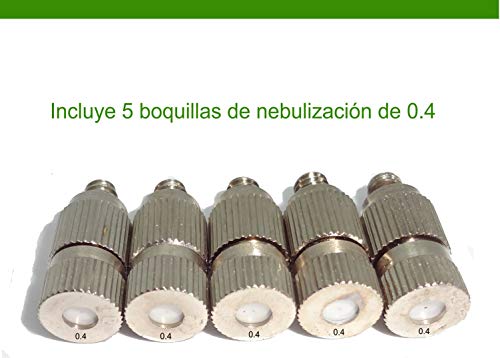 brumicold Spain Pack de 5 boquillas con Deflector cerámico para nebulización en Alta presión de 0.4 (20-120 Bar)