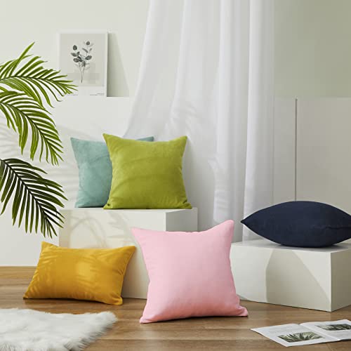 Top Finel Decorative Throw Pillow Covers Soft Chenille Solid Cushion Covers 20 X 20 For Couch Bedroom Car, Pack Of 2, Baby Pink #TOP6