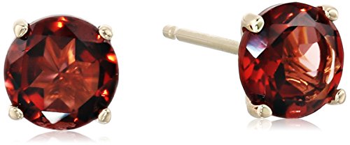 Vir Jewels 1.80 Cttw 6 Mm Garnet Stud Earrings 14K Yellow Gold Round Cut With Push Backs January Birthstone #TOP20