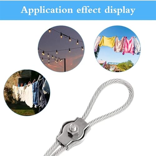 Cable de acero inoxidable para evitar la caída de ropa y luces de exterior 30M 6