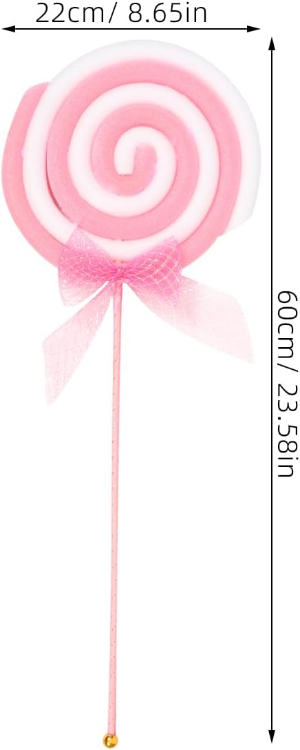 BESTOYARD 10 Pcs Lollipop Props Simulation DIY Candy Decorations for Photography Party Wedding Decor, Pink