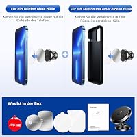 SYNCWIRE Auto Magnet - 360° Verstellbare Magnetische Handyhalterung fürs KFZ Armaturenbretthalterung Kompatibel mit Smartphone/iPhone/Samsung/Huawei usw. - Schwarz – Ansicht 6