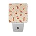 ALAZA LED Night Light with Smart Dusk to Dawn Sensor,Fox Orange Illustration Plug in Night Light Great for Bedroom Bathroom Hallway Stairways Or Any Dark Room