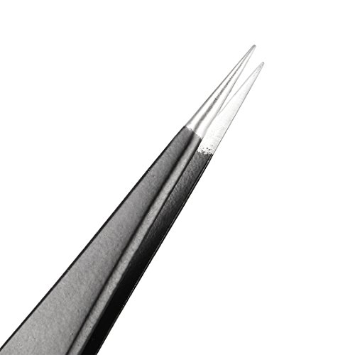 Uxcell Esd-16 Tweezers, Anti-Static Stainless Steel Non-Magnetic Straight Pointed Tip For Craft Electronics, 5" Overall Length 4 Pcs #TOP4