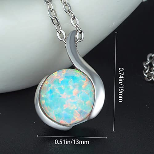Collier opale pour femme, pendentif tendance, idée cadeau mode - 7