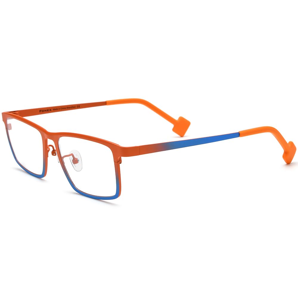 FONEX Colorful Pure Titanium Glasses Frame Women Retro Round Eyeglasses
