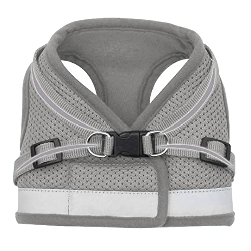 Kuber Industries Dog Chest Harness with Nylon Leash I No Pull, Soft Padded and Breathable Dog Vest I Adjustable, Reflective I Easy Control Dog Chest Belt I (Small, Grey)