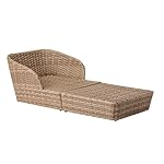 Dehner Gartenliege Tulum Set Braun/Weiß