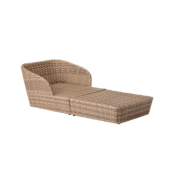 Dehner Gartenliege Tulum Set Braun/Weiß