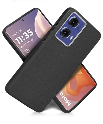 Image of WOW IMAGINE Back Cover for Motorola Moto G85 5G | Ultra Slim Flexible Non-Slip Grip | Inner Fabric | Metal Camera Ring & Lightweight Soft Silicone Mobile Case - Black