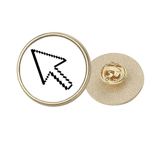 Broche ronde en métal doré pour souris d'ordinateur au bureau