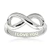 Sterling Silver I Love You Engraved Infinity Ring