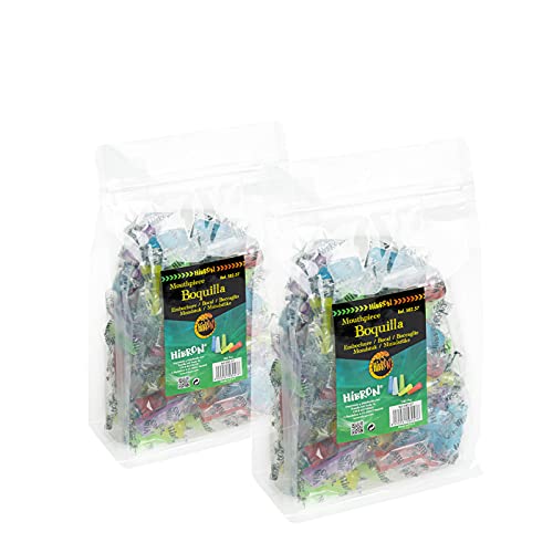 HIBRON Boquillas Higiénicas Multicolor para todas las Cachimbas y Shishas. Envasadas Individualmente Totalmente Seguras. 200uds