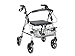 Produktbild GIMA, Rollator für ältere Menschen, Erwachsene oder behinderte Menschen, aus Aluminium, leicht, zusammenklappbar, mit Sitz, Korb, 4 Rädern, Bremsen hinten, Farbe grau, Höhe verstellbar.