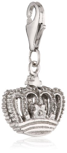Preisvergleich Produktbild Pasionista Unisex-Anhänger Krone mit weißen Zirkonias 925 Sterling Silber 606880