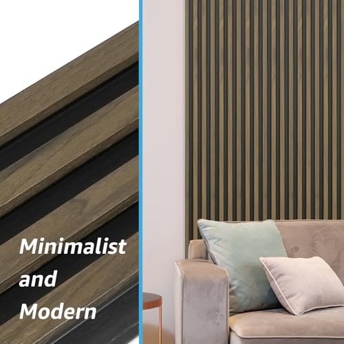 Image of Art3d 96 x 6 Inch 3D Fluted Wood Textured Slat Wall Panel, 8-Pack, Ebony