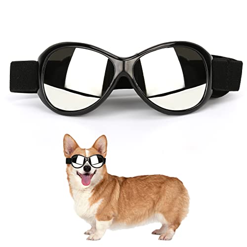 Outamateur Dog Goggles Dog Sunglasses Pet Glasses Pet Eyewear with Adjustable Strap for Travel Skiing Anti-Fog Dog Snow…