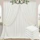 3x6 m Elfenbein Vorhang für Kulissen, Party-Hintergrund Vorhang Ivory Hochzeit Hintergrund, Polyester Vorhänge für Geburtstag Baby Dusche Taufe Brautdusche