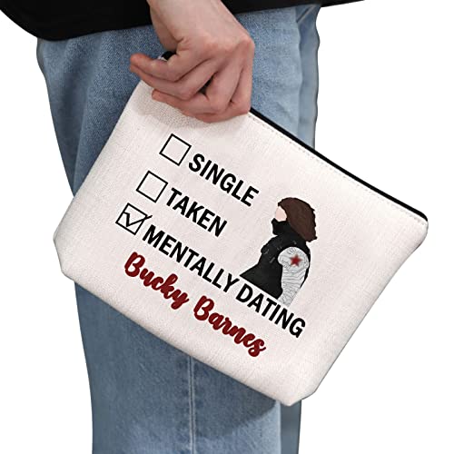 PYOUL Bucky Inspired Gift Single Taken Mentally Dating Bucky Makeup Bag Winter Soldier Cosmetic Bag B Fan Club Gift (Bucky B EU) - Image 2