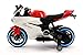 Moderno Kids Street Racer 12V Battery Power Motorized Electric Children Ride-On Motorcycle Bike + EVA Rubber Tires + Leather Seat + MP3 USB Music Player + LED Lights + Training Wheels