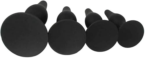 Miniatura 2 de 4 piezas de silicona hermética de silicona negra con ventosa realista clásico para pene de doble cabeza con ventosa